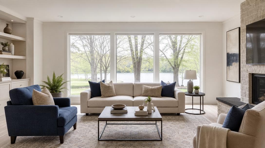 A bright residential interior prepared for a real estate photography assignment